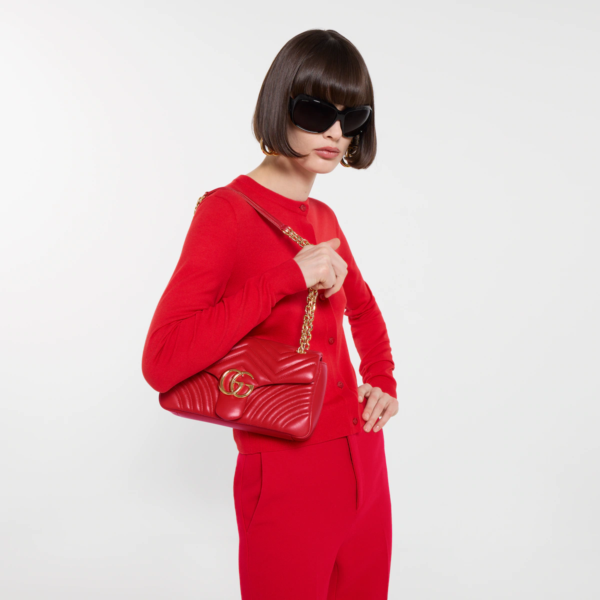 Alternative view of GG Marmont medium shoulder bag 837267AAGII6406