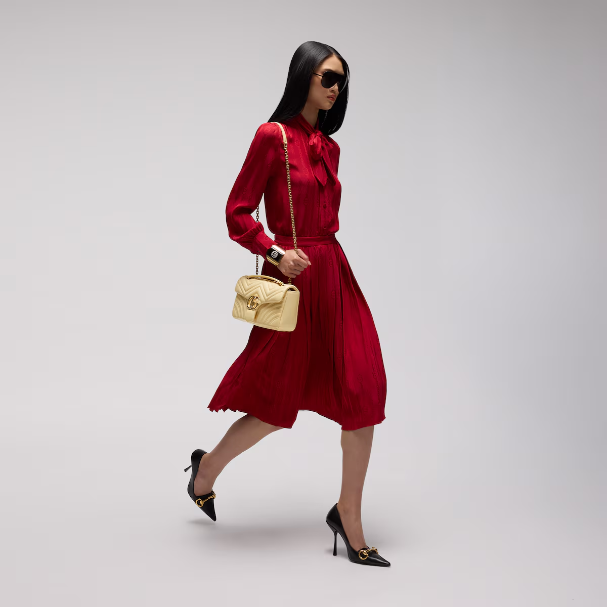 GG Marmont medium shoulder bag 837267AAGUE9305 - 图片 3