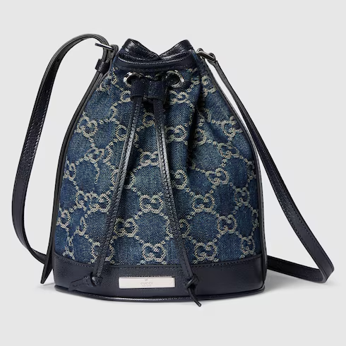 Mini bucket bag with Gucci plaque 875802FAF9B4042