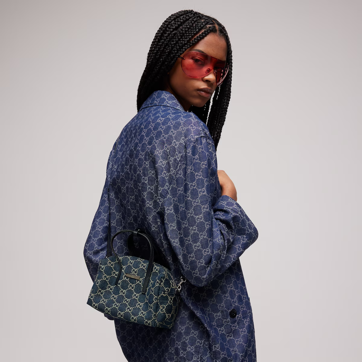 Alternative view of Small boston bag with Gucci plaque 875811FAF9B4042